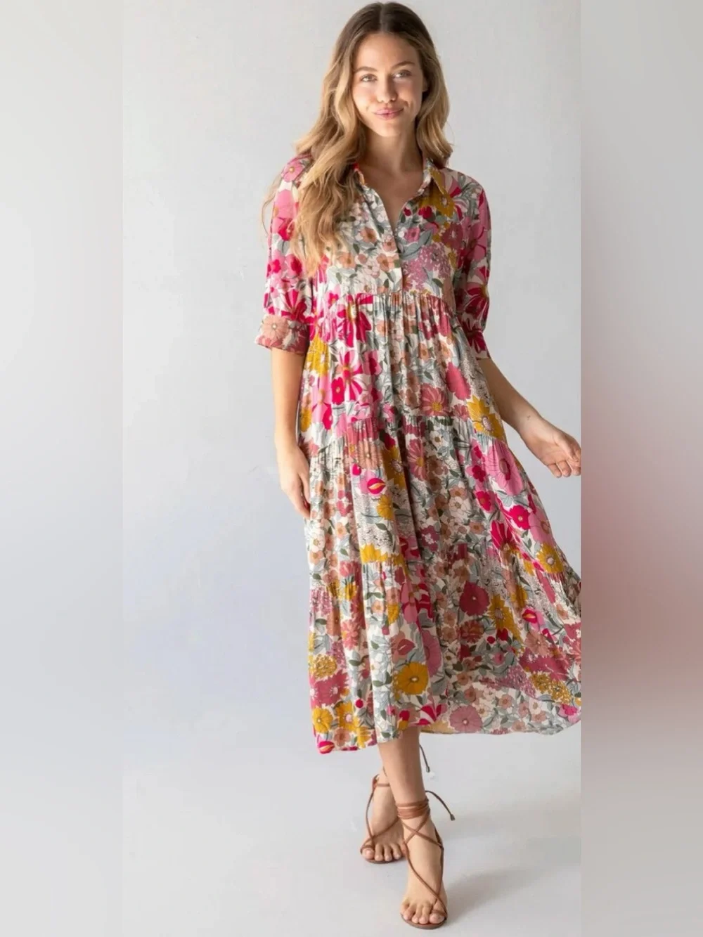 Natural Life Rebecca Midi Floral Dress Vintage floral - Picture 3 of 3